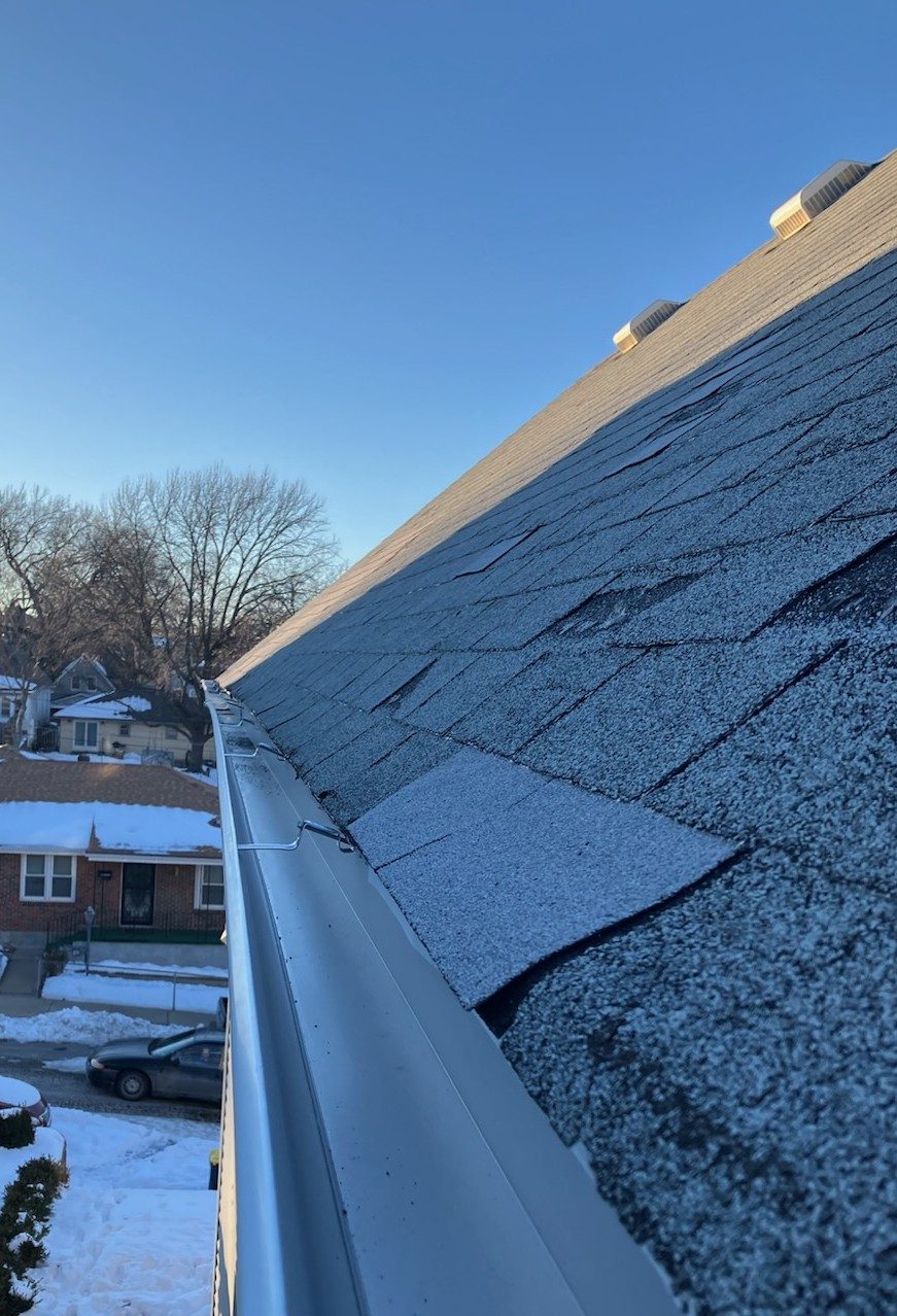 Cleaned gutter, free of debris